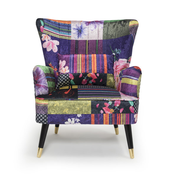 Wingback discount patchwork chair